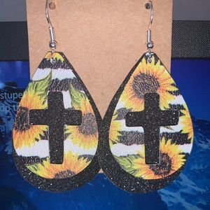 Faux leather earrings